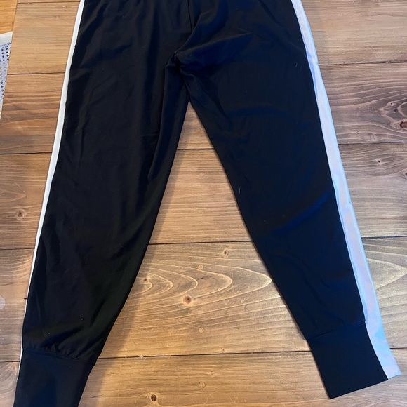 Athleta Black Jogger Pants with White Side Stripes with Zip Pockets Size M - Picture 6 of 6